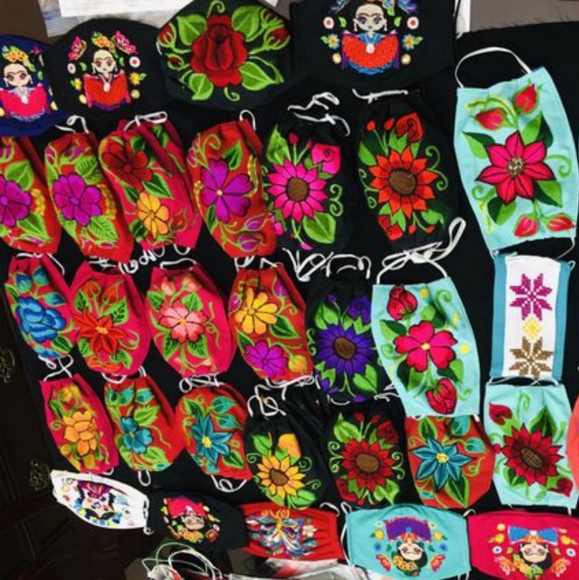 Mexico Floral Cultural Latin Embroidered Face Mask - Picture 5 of 9
